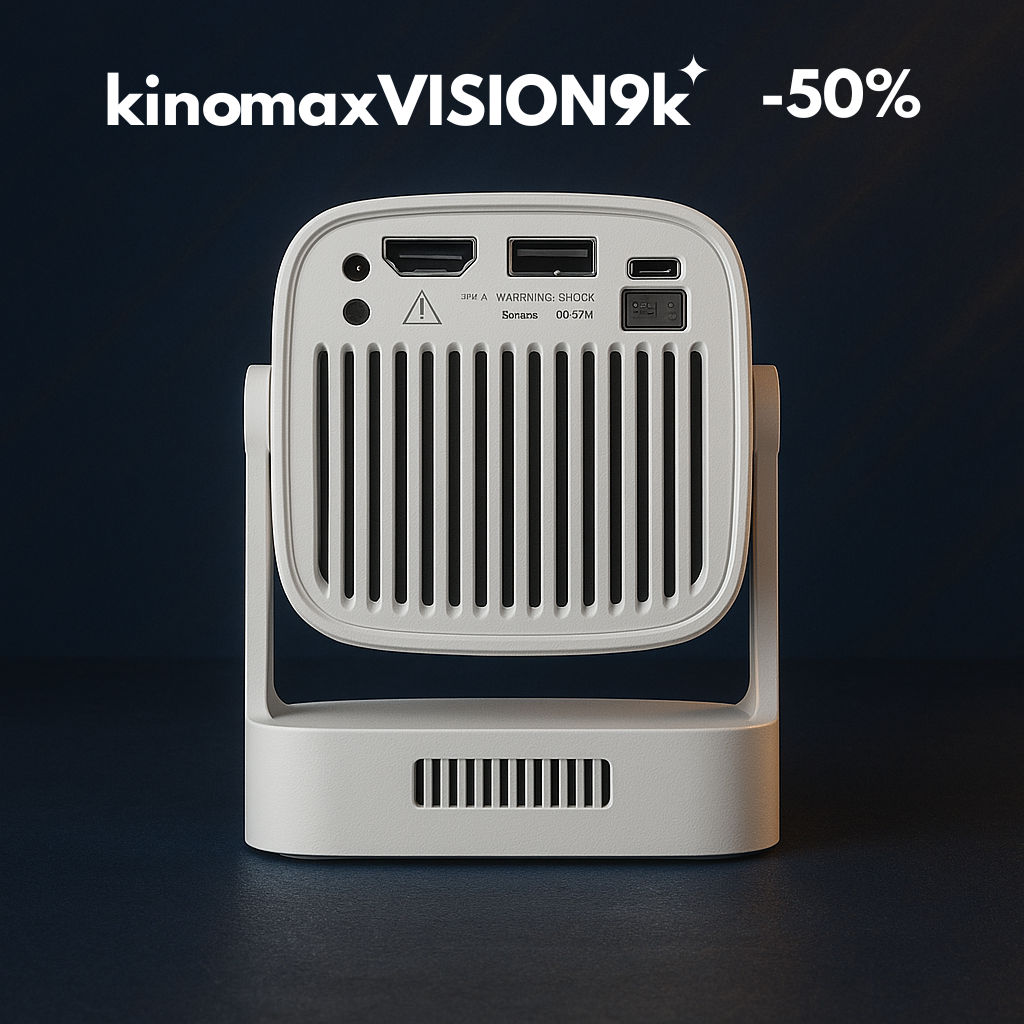 Kinomax VISION 9K™ – Rewolucyjny Projektor z Androidem, Głosem i Auto-Fokusem