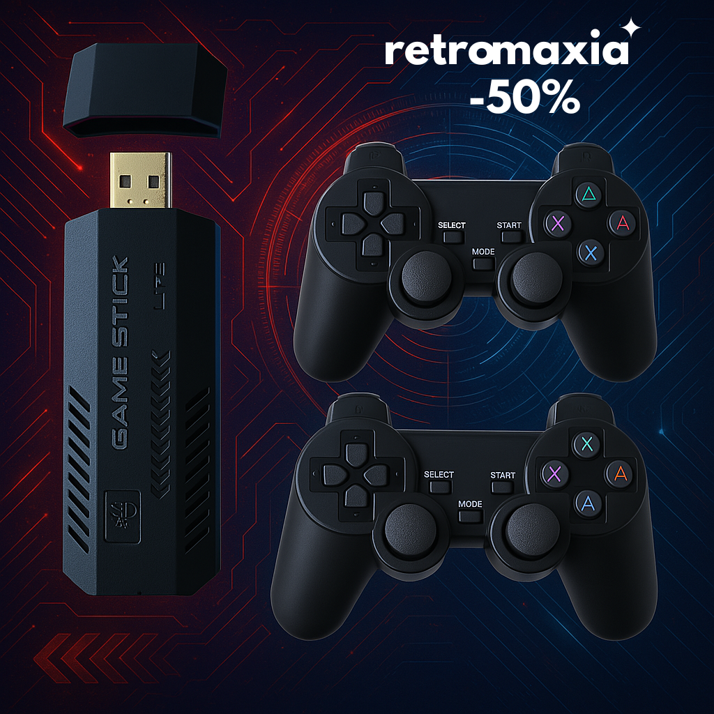 RetroMaxia™ – Konsola Retro Plug-and-Play + 2 Pady